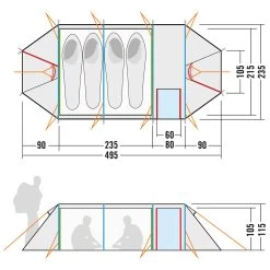 Tatonka Tunnelzelt Alaska 4 PU Light Oliv -Professionelles Outdoor-Ausrüstungsgeschäft 30619 8