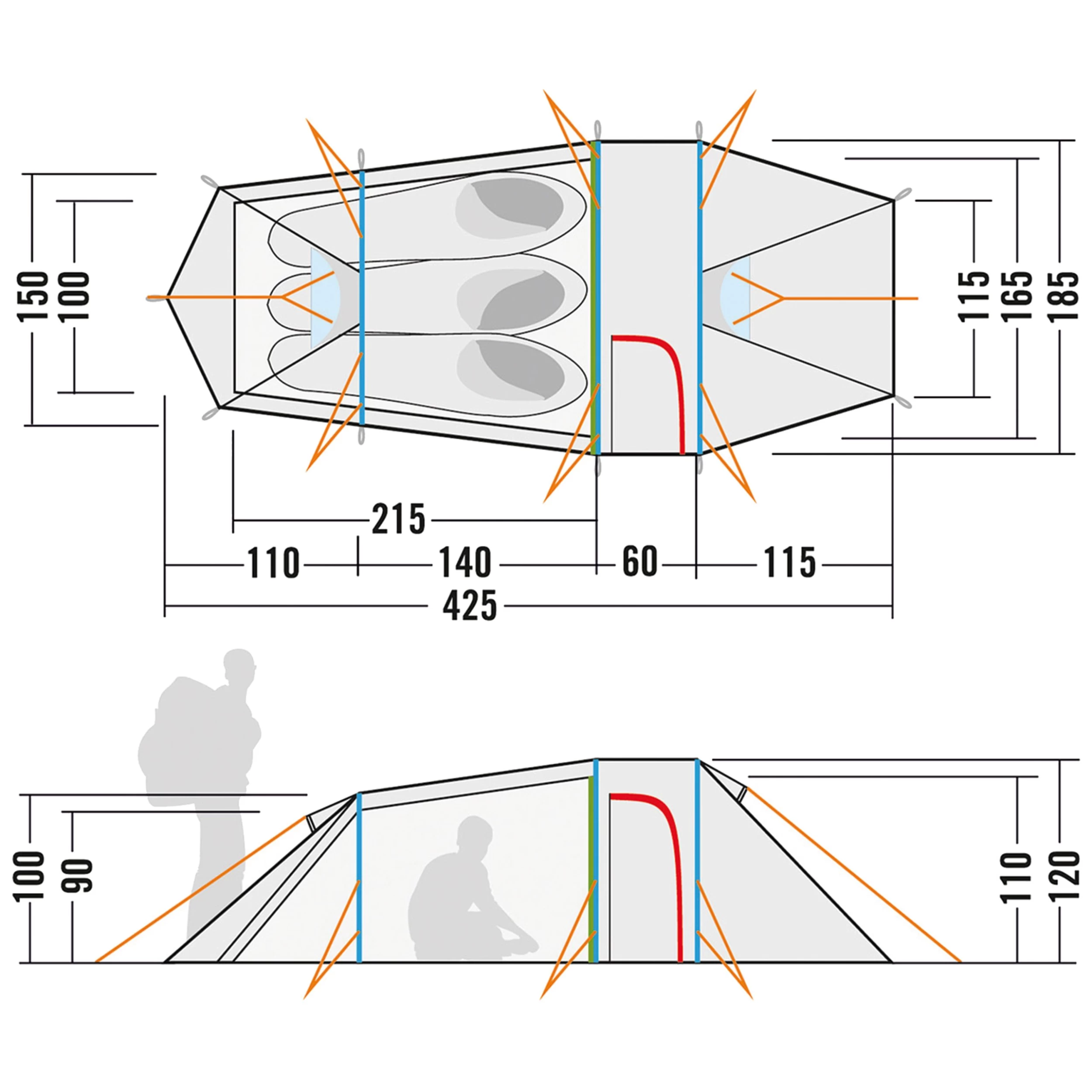 Tatonka Tunnelzelt Grönland 3 Light Oliv 9 Tatonka Tunnelzelt Grönland 3 Light Oliv – Bild 9