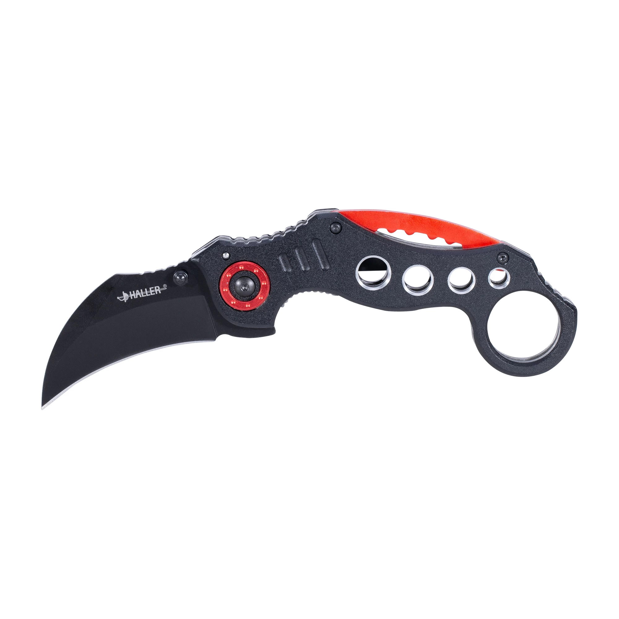 Haller Taschenmesser Karambit Red Circle Rot Schwarz 1 Haller Taschenmesser Karambit Red Circle Rot Schwarz