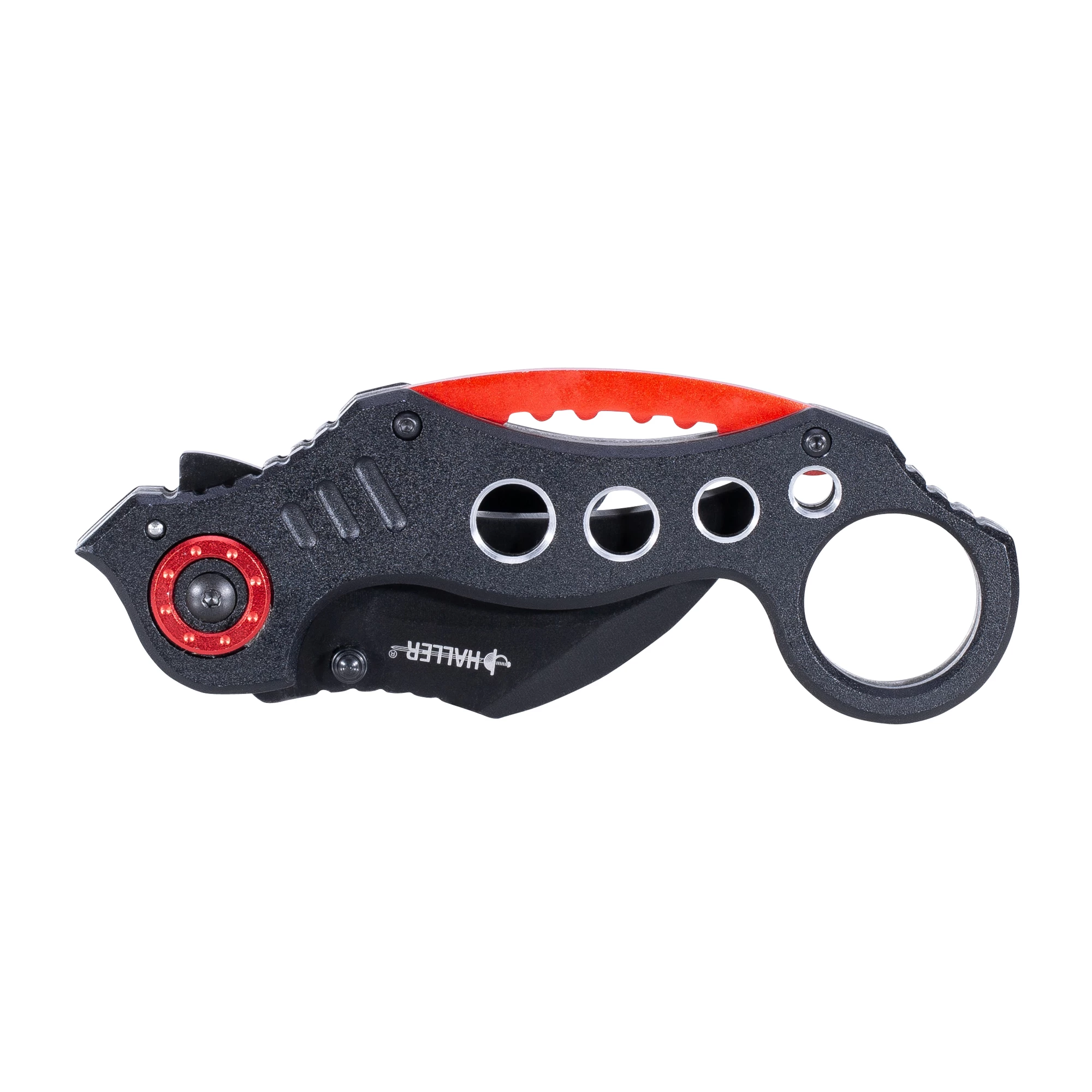 Haller Taschenmesser Karambit Red Circle Rot Schwarz 3 Haller Taschenmesser Karambit Red Circle Rot Schwarz – Bild 3