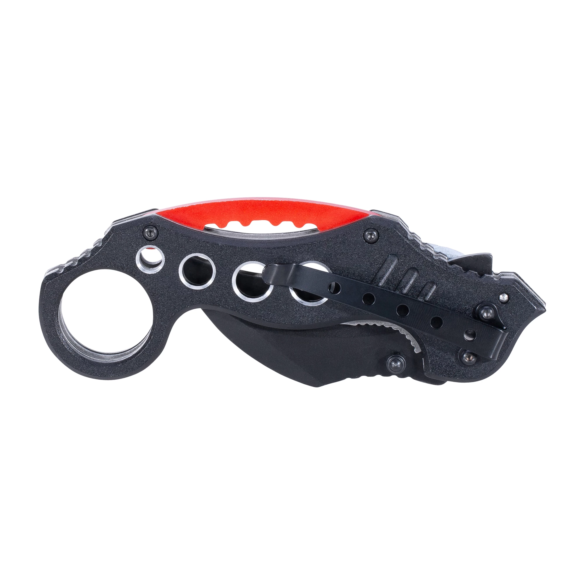 Haller Taschenmesser Karambit Red Circle Rot Schwarz 4 Haller Taschenmesser Karambit Red Circle Rot Schwarz – Bild 4