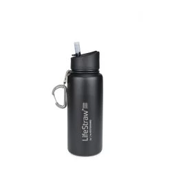 LifeStraw Wasserflasche Go Edelstahl Mit Filter 0.7 L Schwarz